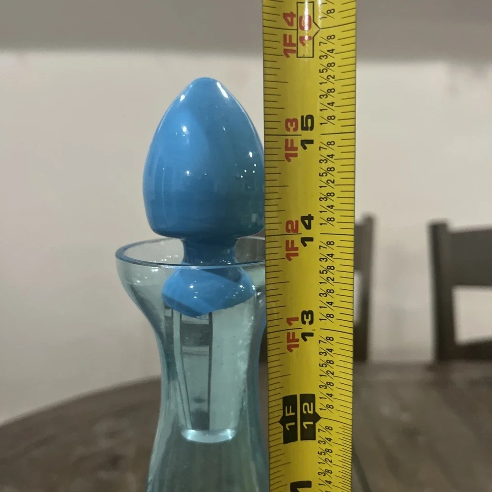 Jonathon Adler Happy Chic Blue Glass Decanter Stopper MCM 15.5
